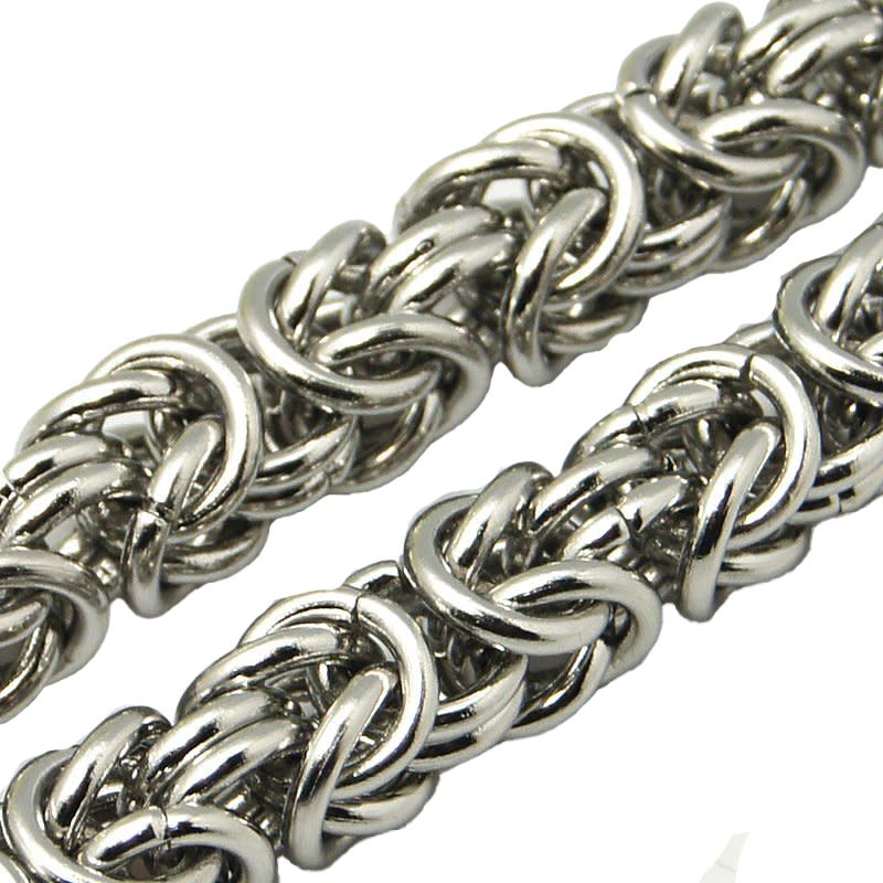 SILVER STAINLESS BYZANTINE CHAIN