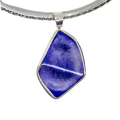 SILVER LAPIS WAVY PENDANT SILVER LAPIS WAVY PENDANT