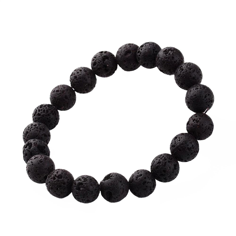 LAVA BEAD BEADED STRETCH BRACELET