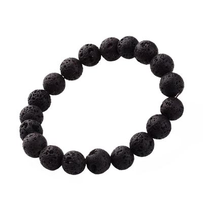 LAVA BEAD BEADED STRETCH BRACELET