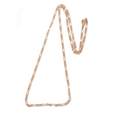 ROSE STAINLESS FIGARO CHAIN - 24
