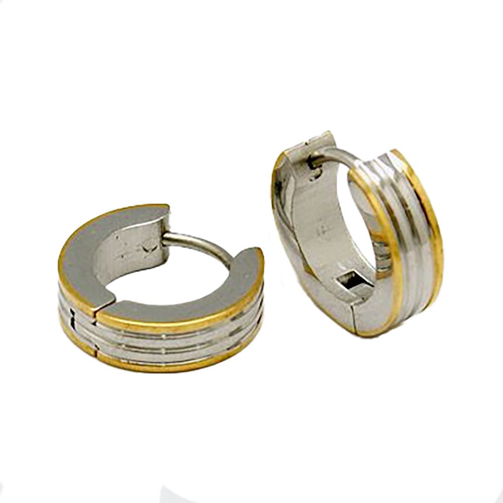 MIXED STAINLESS HUGGIE HOOP EARRINGS