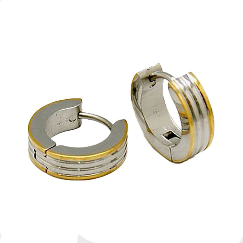 MIXED STAINLESS HUGGIE HOOP EARRINGS