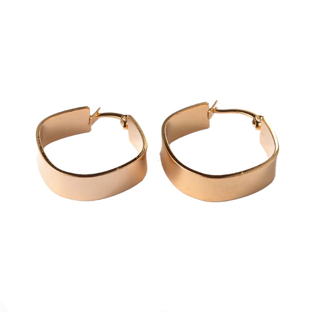 GOLD STAINLESS SQUARE HOOP EARRINGS