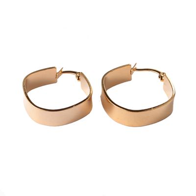 GOLD STAINLESS SQUARE HOOP EARRINGS