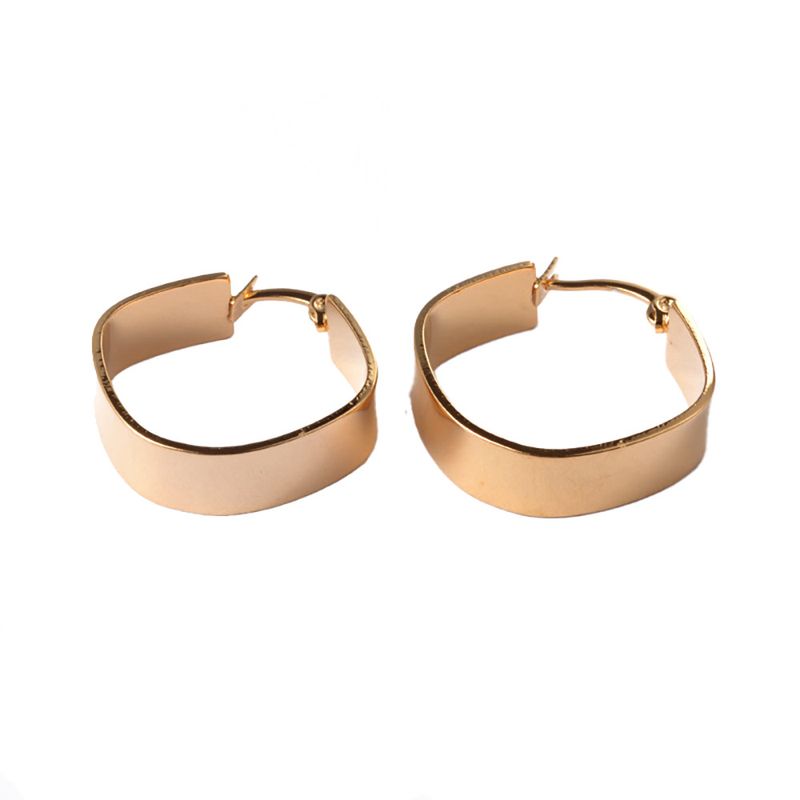 GOLD STAINLESS SQUARE HOOP EARRINGS