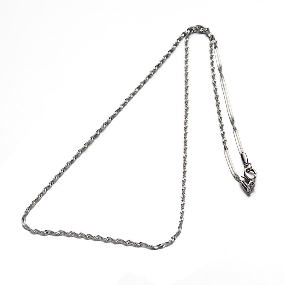 SILVER STAINLESS 2MM SINGAPORE CHAIN 18"