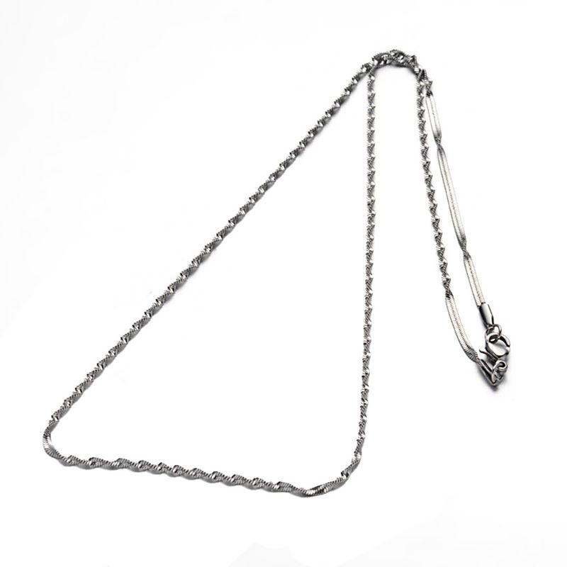 SILVER STAINLESS 2MM SINGAPORE CHAIN 18"