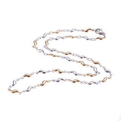 MIXED STAINLESS WAVE CHAIN 18"