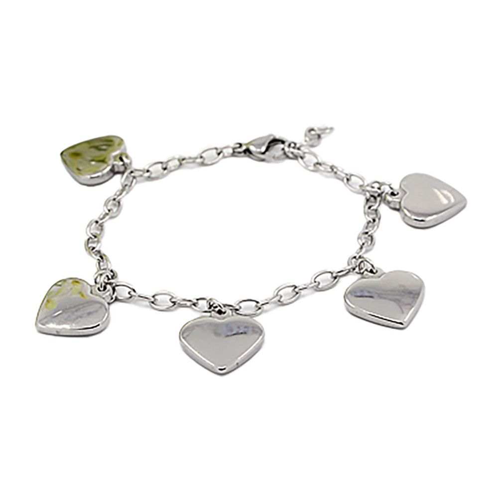 SILVER STAINLESS HEART BRACELET