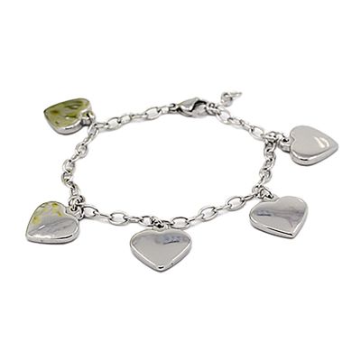 SILVER STAINLESS HEART BRACELET
