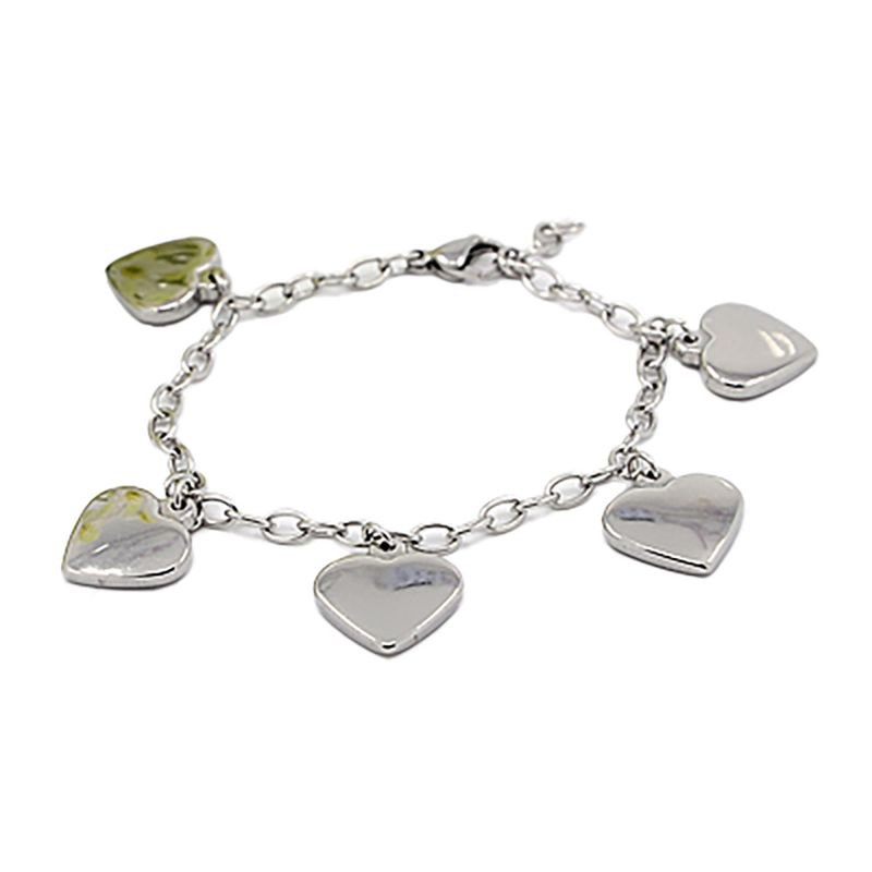 SILVER STAINLESS HEART BRACELET