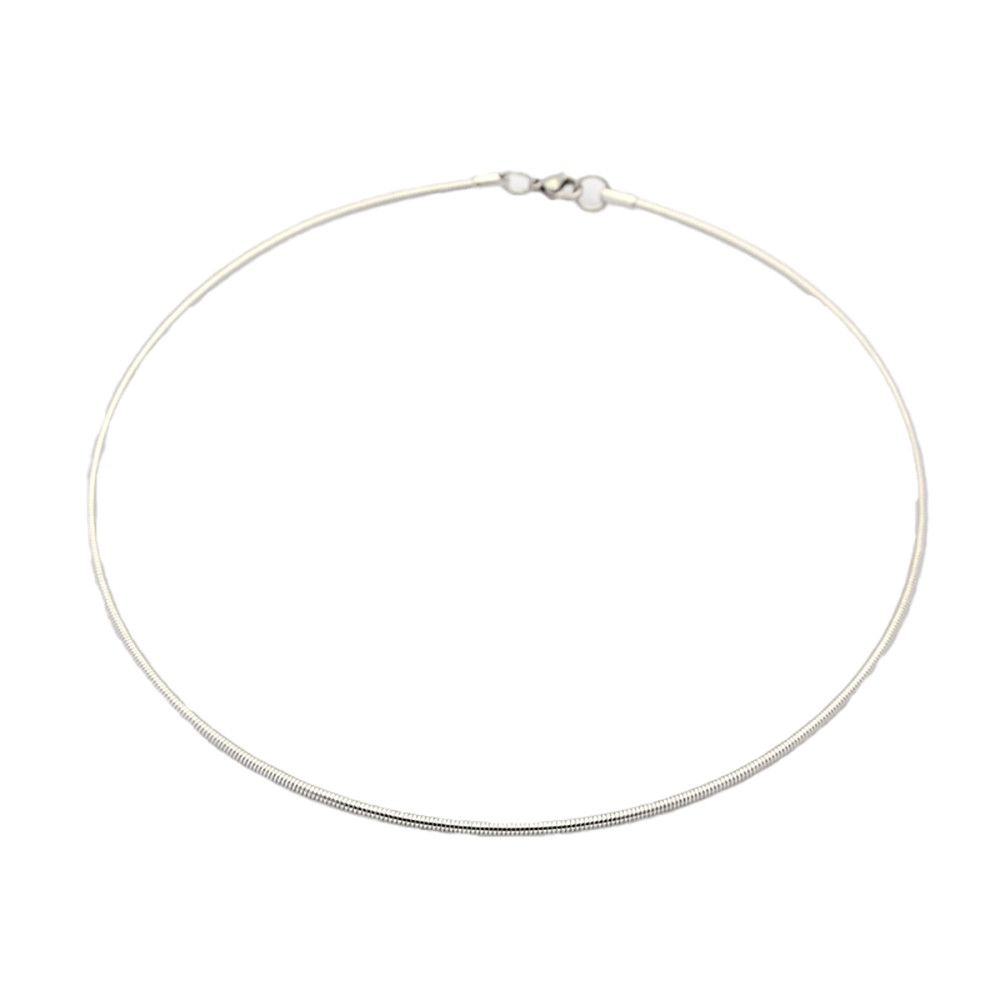 SILVER STAINLESS 2MM OMEGA CHAIN 18"