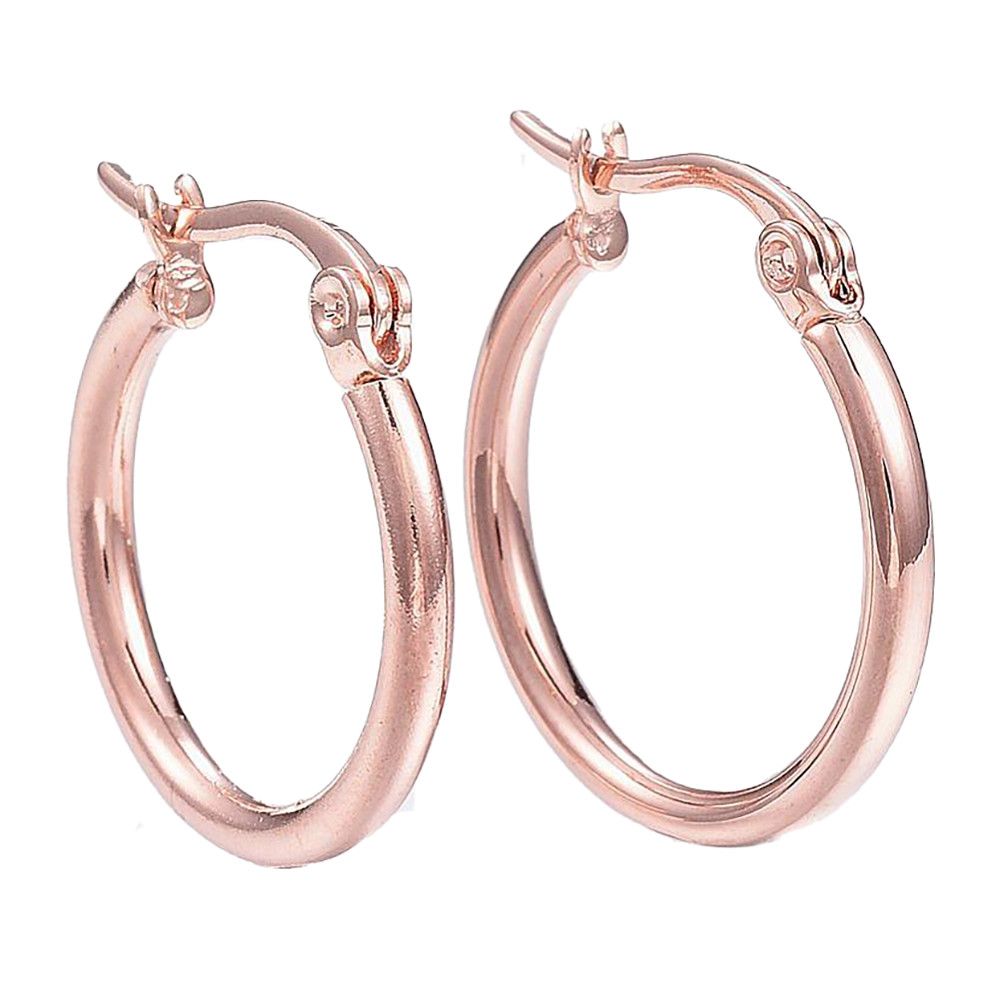 ROSE STAINLESS 26X2MM HOOP EARRINGS