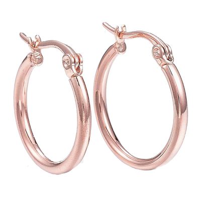 ROSE STAINLESS 26X2MM HOOP EARRINGS