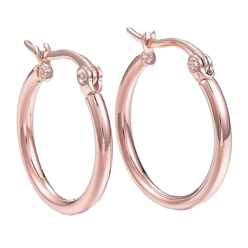 ROSE STAINLESS 26X2MM HOOP EARRINGS