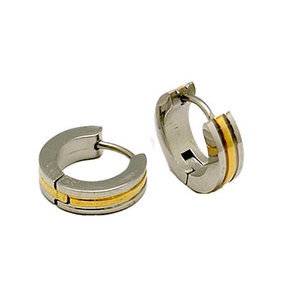 MIXED STAINLESS HUGGIE HOOP EARRINGS