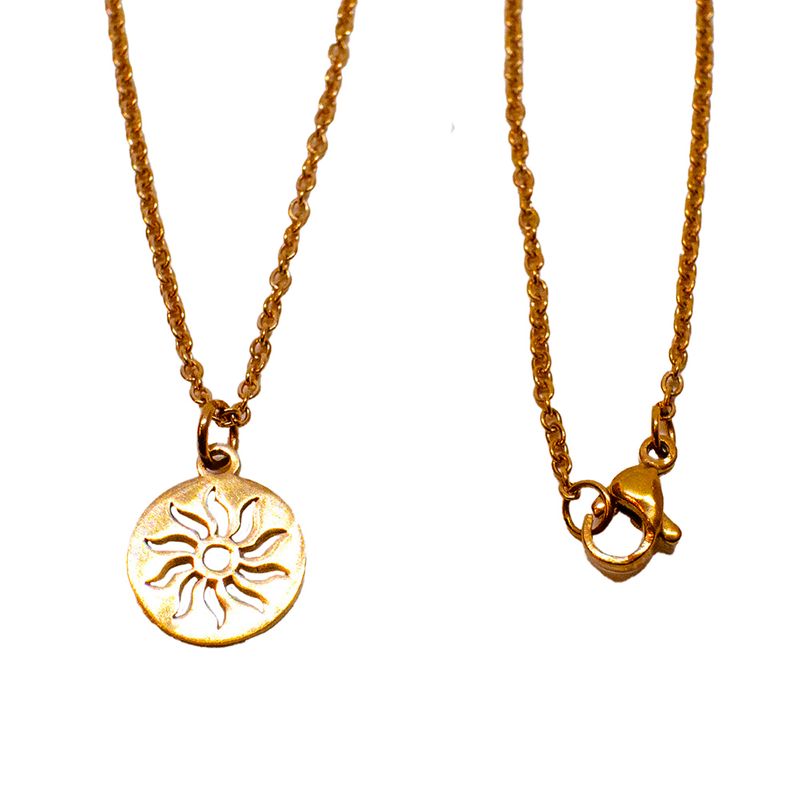 ROSE STAINLESS CUT-OUT SUN NECKLACE