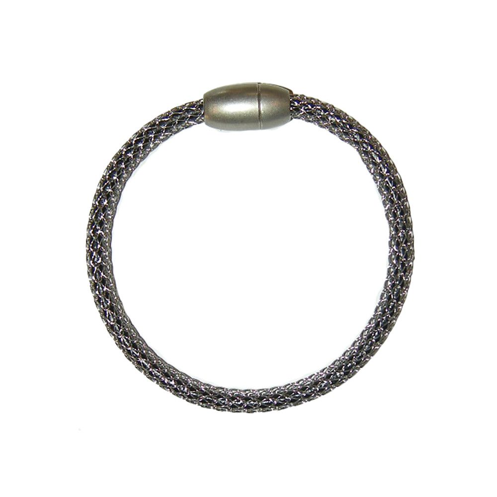 SILVER STAINLESS MAGNETIC MESH BRACELET