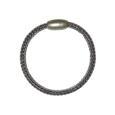 SILVER STAINLESS MAGNETIC MESH BRACELET