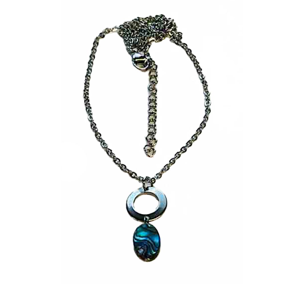 SILVER STAINLESS ABALONE NECKLACE