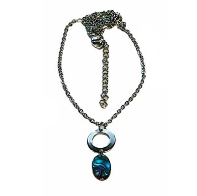 SILVER STAINLESS ABALONE NECKLACE