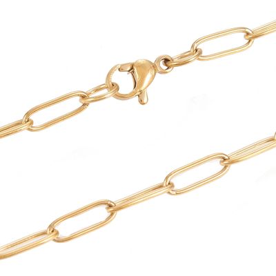 GOLD STAINLESS PAPERCLIP LINK CHAIN - 20
