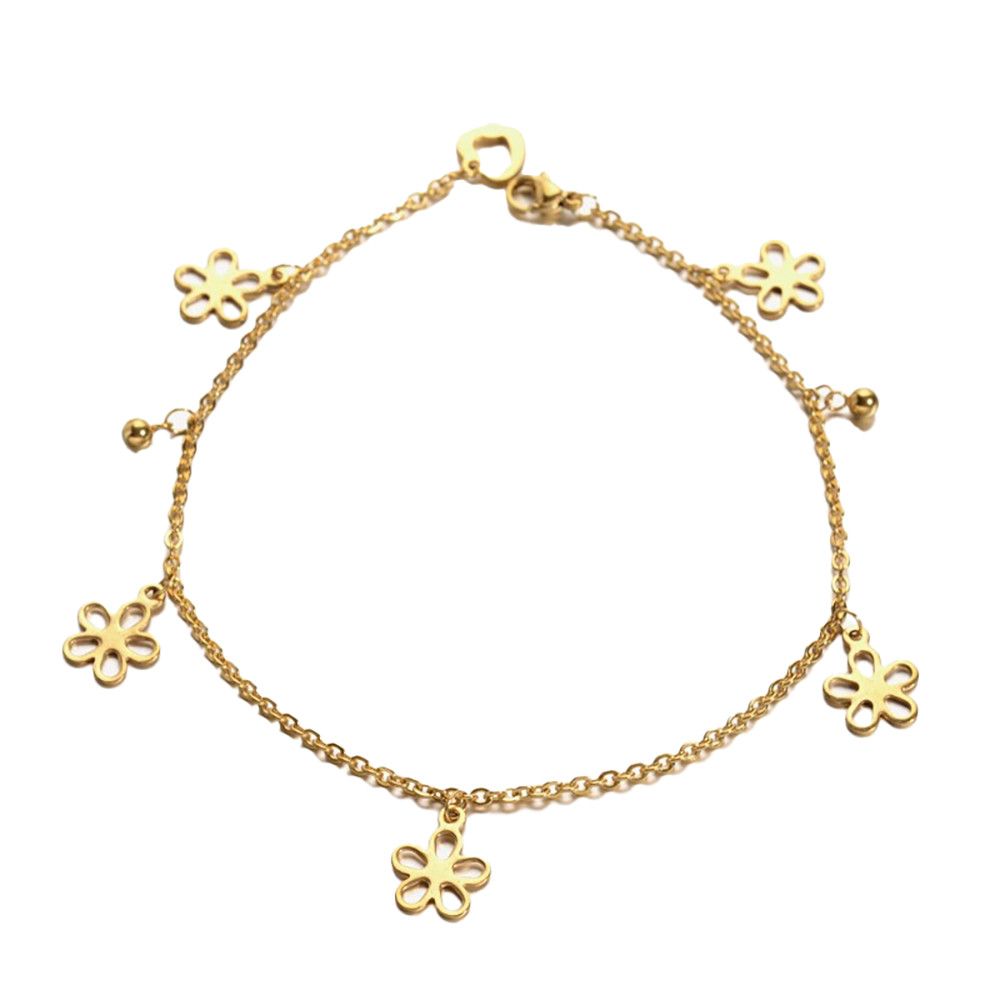 GOLD STAINLESS FLOWER ANKLET