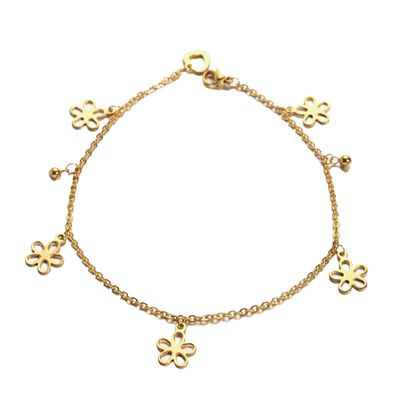 GOLD STAINLESS FLOWER ANKLET GOLD STAINLESS FLOWER ANKLET