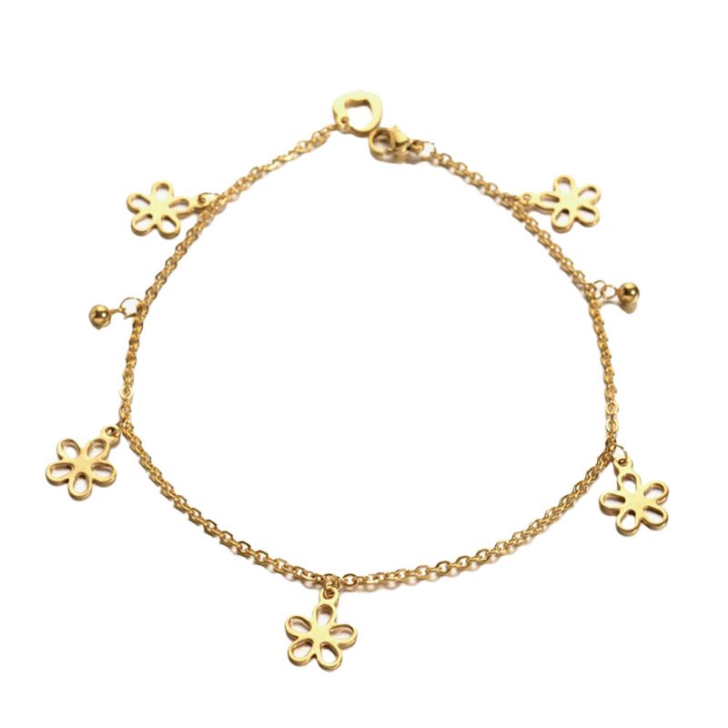 GOLD STAINLESS FLOWER ANKLET