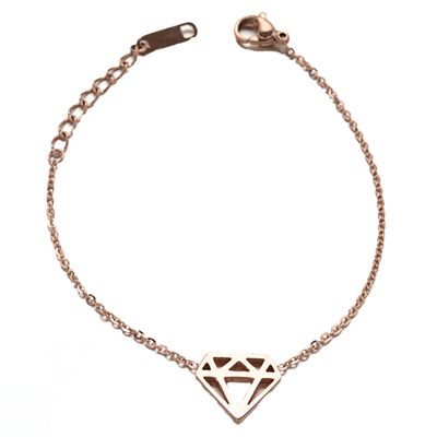 ROSE STAINLESS DIAMOND CUT-OUT BRACELET