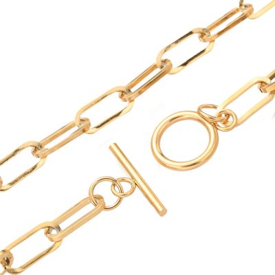 GOLD STAINLESS PAPERCLIP LINK CHAIN - 18