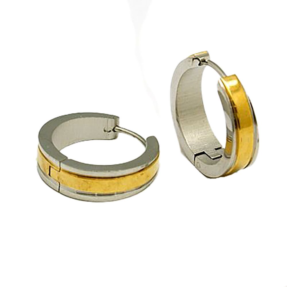 MIXED STAINLESS GRADUATED HUGGIE EARRING