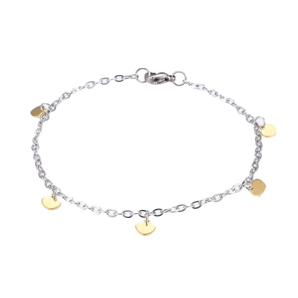 MIXED STAINLESS HEART BRACELET