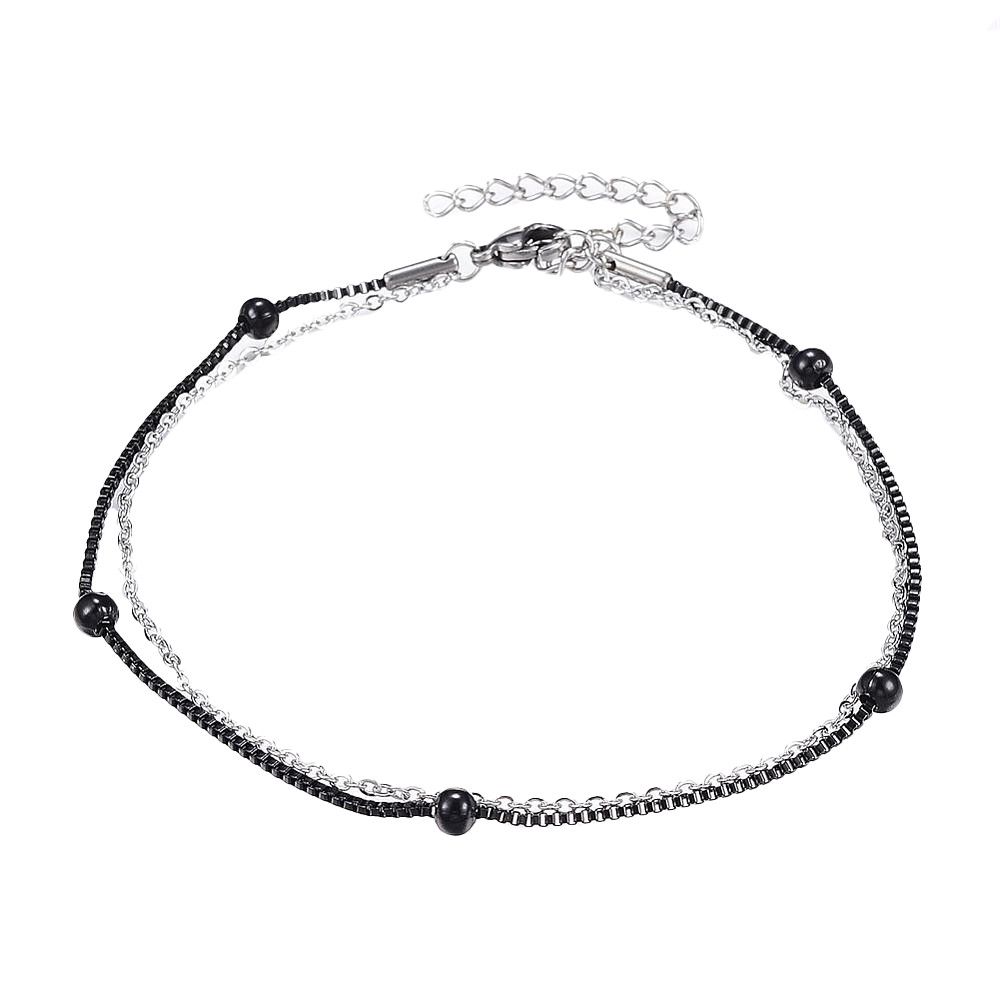 SILVER STAINLESS DOUBLE CHAIN BRACELET