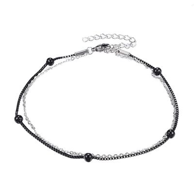 SILVER STAINLESS DOUBLE CHAIN BRACELET
