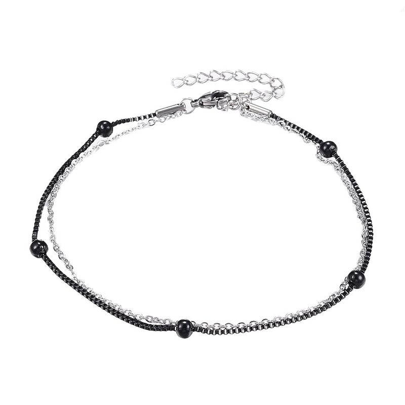 SILVER STAINLESS DOUBLE CHAIN BRACELET
