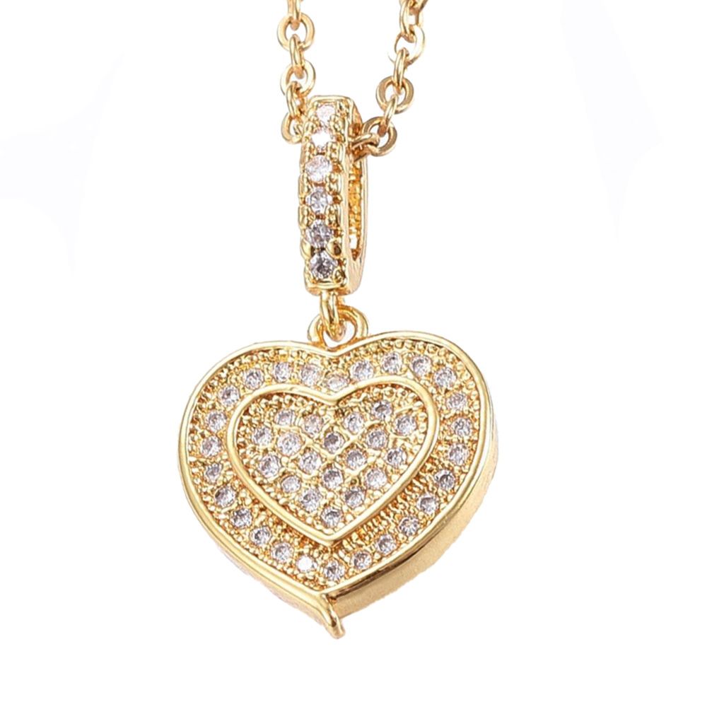 GOLD STAINLESS CZ HEART NECKLACE