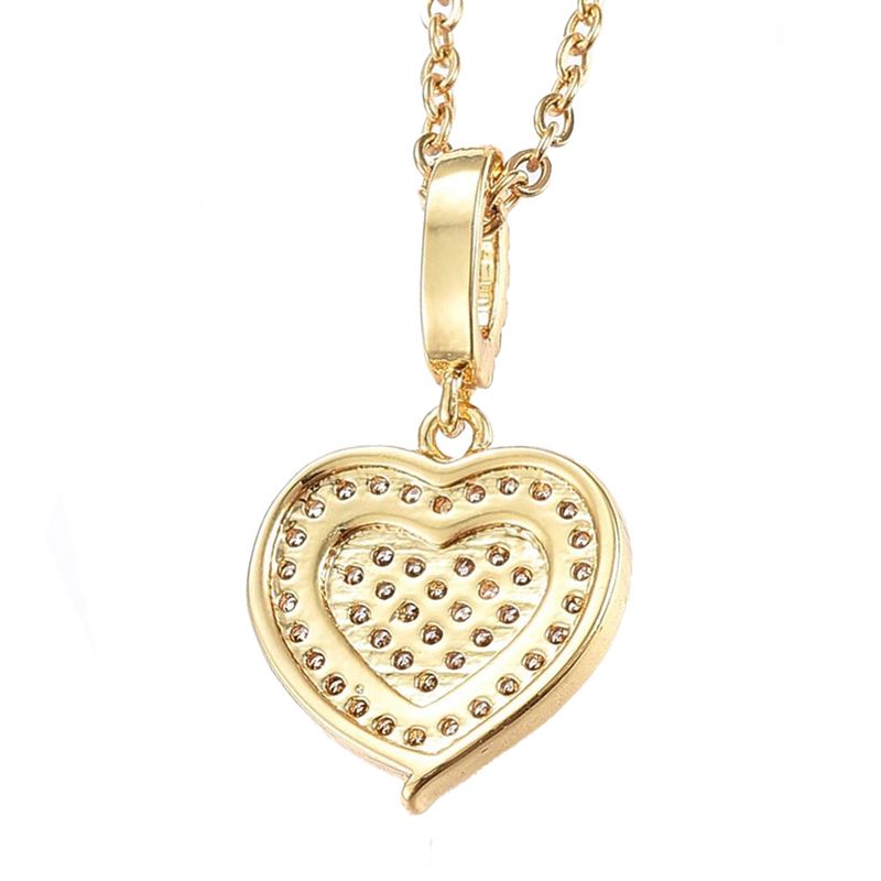GOLD STAINLESS CZ HEART NECKLACE