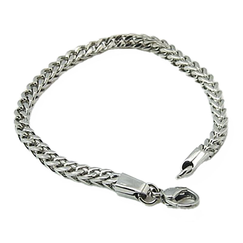 SILVER STAINLESS V-LINKED BRACELET