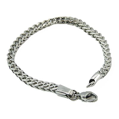 SILVER STAINLESS V-LINKED BRACELET
