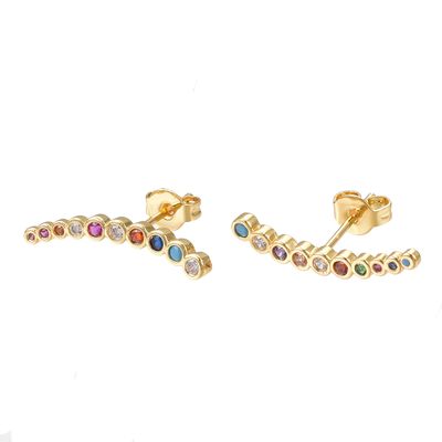 GOLD STAINLESS CZ CLIMBER EARRINGS
