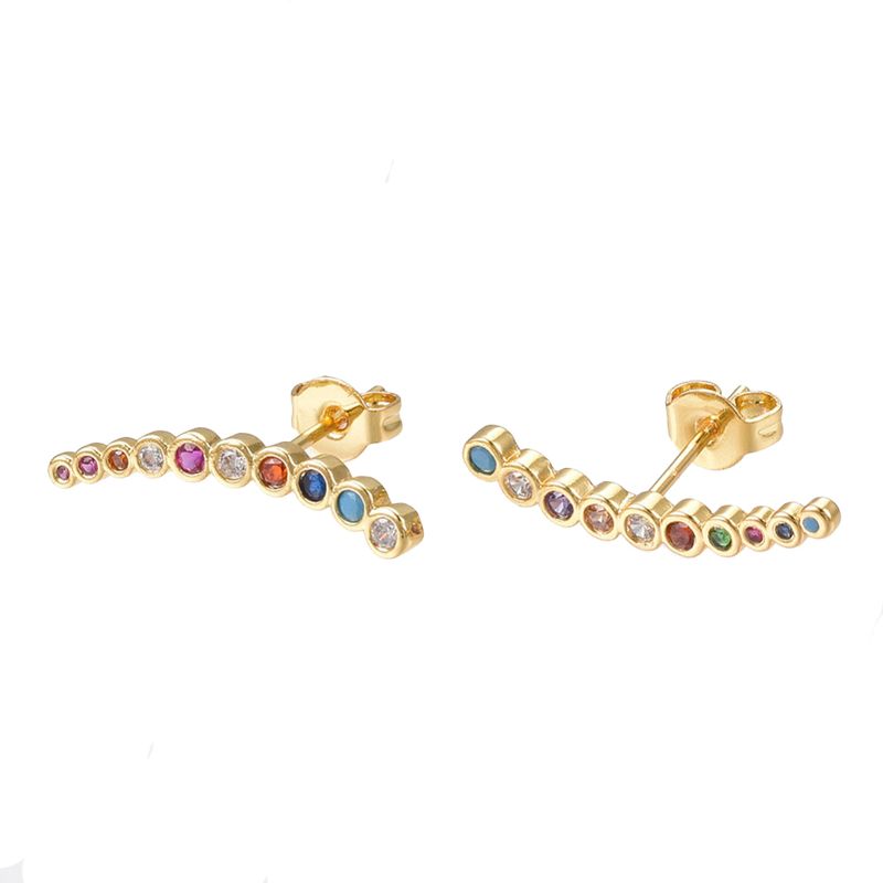 GOLD STAINLESS CZ CLIMBER EARRINGS