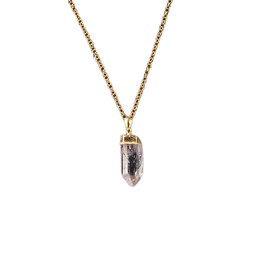 GOLD STAINLESS QUARTZ NECKLACE