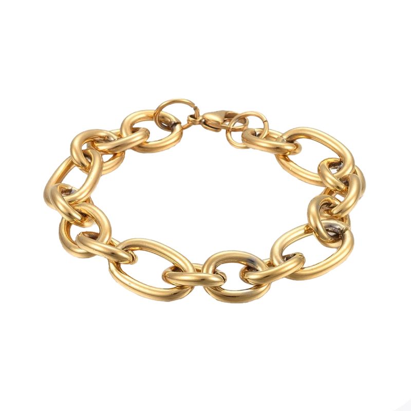 GOLD STAINLESS OVAL LINK BRACELET