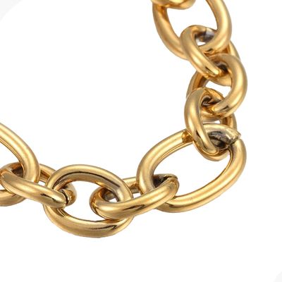 GOLD STAINLESS OVAL LINK BRACELET