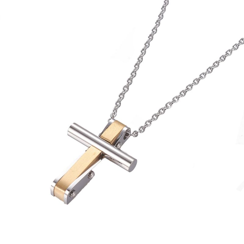 MIXED STAINLESS CROSS NECKLACE MIXED STAINLESS CROSS NECKLACE