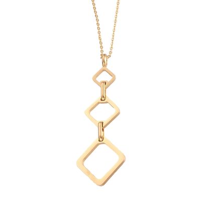 GOLD STAINLESS SQUARE NECKLACE