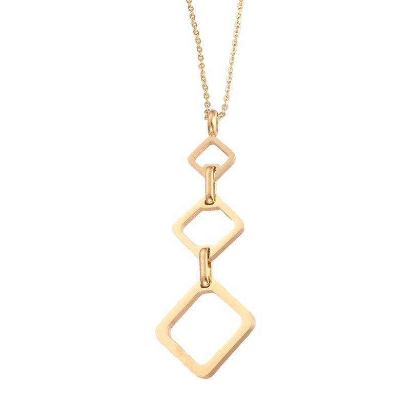 GOLD STAINLESS SQUARE NECKLACE
