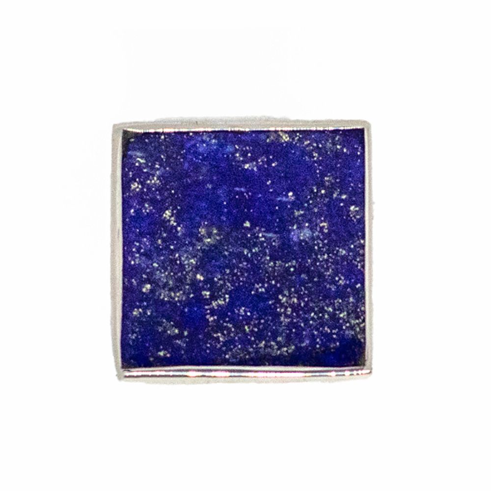 SILVER SQUARE LAPIS RING